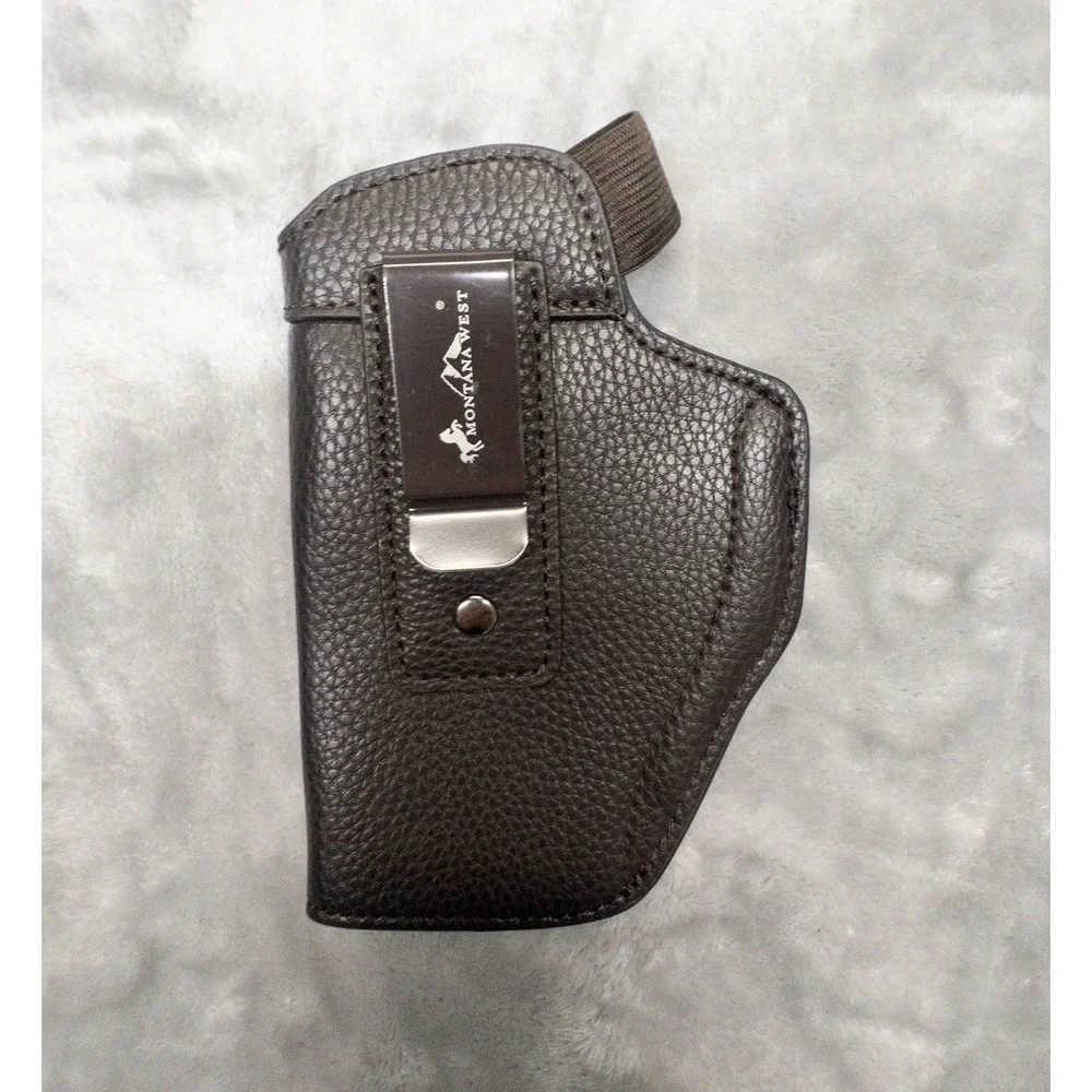 Montana West Brown Leather CCW Holster Belt Snap Outdoors Western